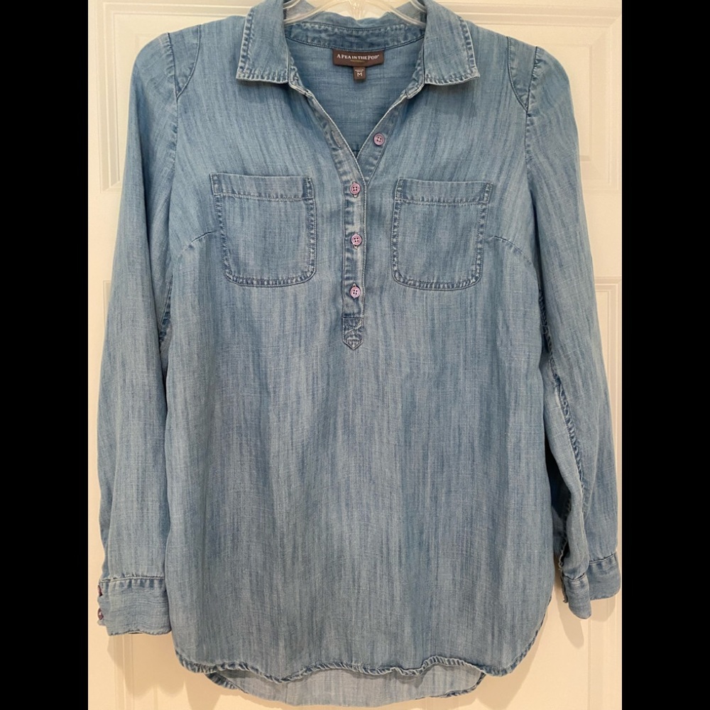 Pea in the Pod maternity chambray top - M